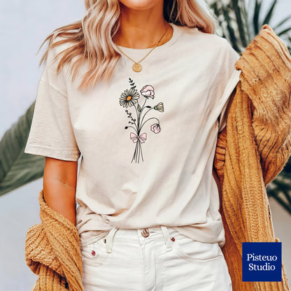 Daisy & Sweet Pea Flower T-Shirt