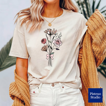 Rose and Honeysuckle Flower T-Shirt