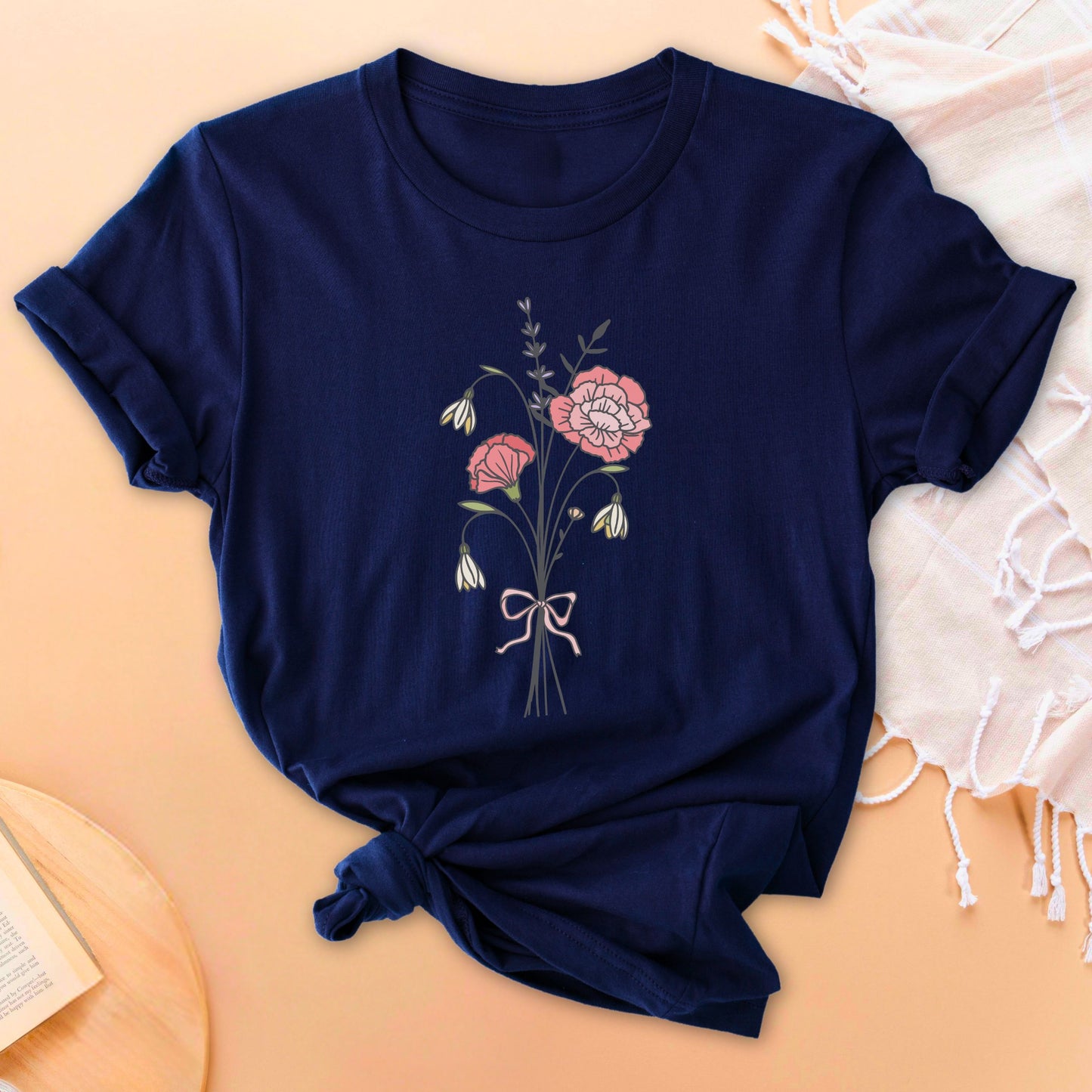 Carnation & Snowdrop Flower T-Shirt