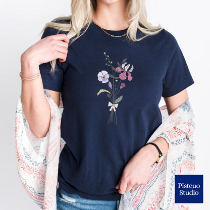 Violet, Iris & Primrose Flower T-Shirt