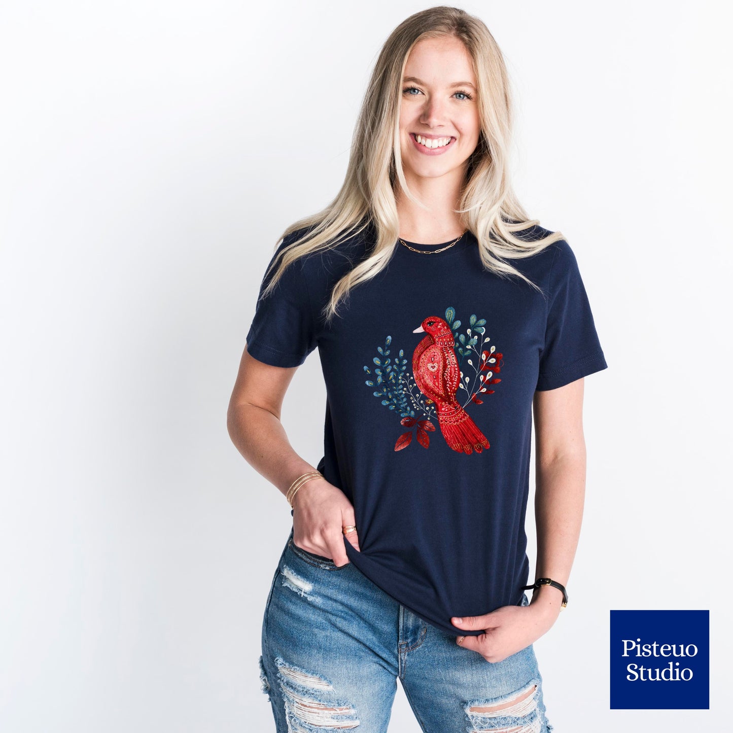 Scarlet Nestling Flower T-Shirt