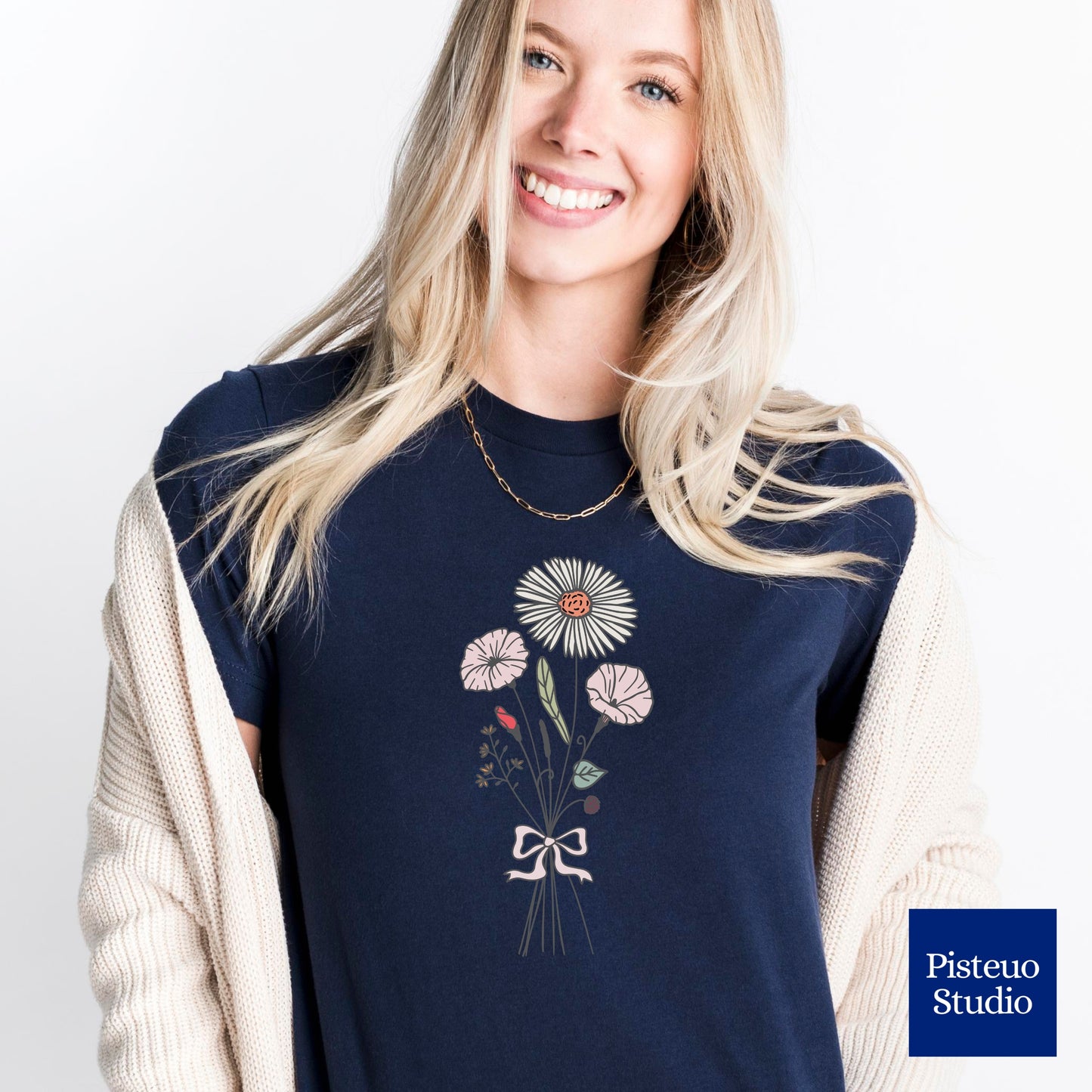 Aster and Morning Glory Flower T-Shirt