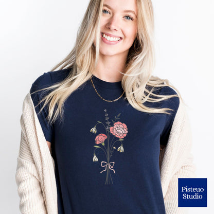 Carnation & Snowdrop Flower T-Shirt