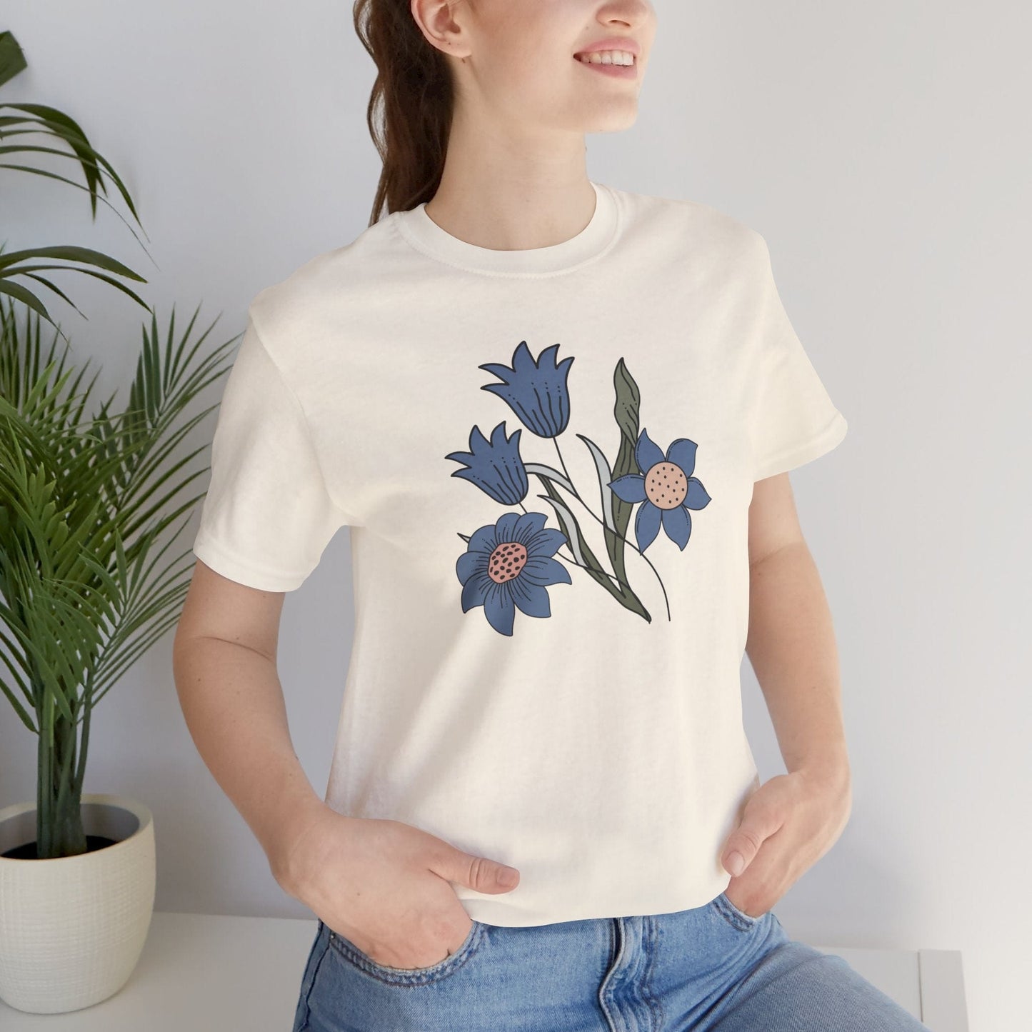 Azure Botanica Soft Breathable Flowers T-Shirt