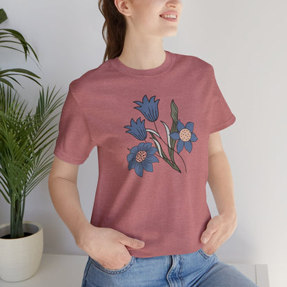 Azure Botanica Soft Breathable Flowers T-Shirt