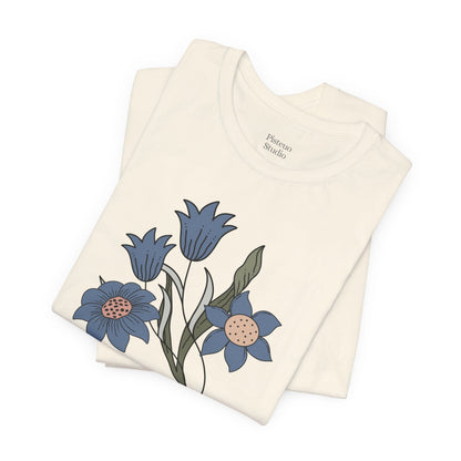 Azure Botanica Soft Breathable Flowers T-Shirt