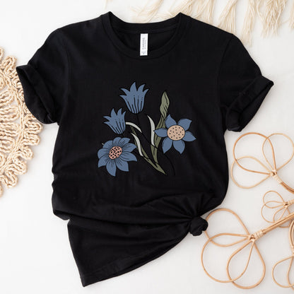 Azure Botanica Soft Breathable Flowers T-Shirt