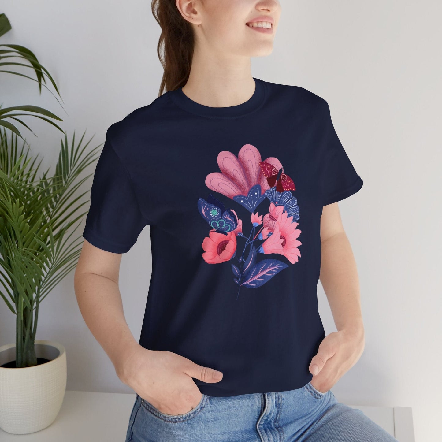 Bloom and Flutter Harmony Soft Breathable Flowers T-Shirt