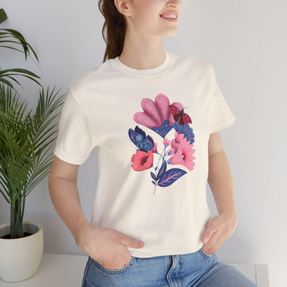 Bloom and Flutter Harmony Soft Breathable Flowers T-Shirt