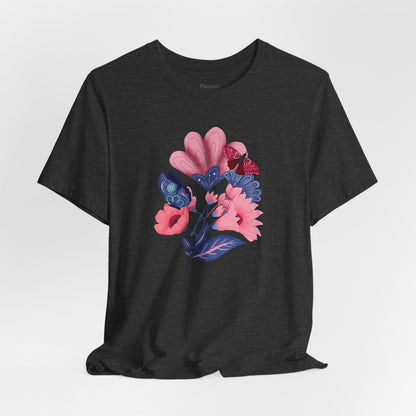 Bloom and Flutter Harmony Soft Breathable Flowers T-Shirt