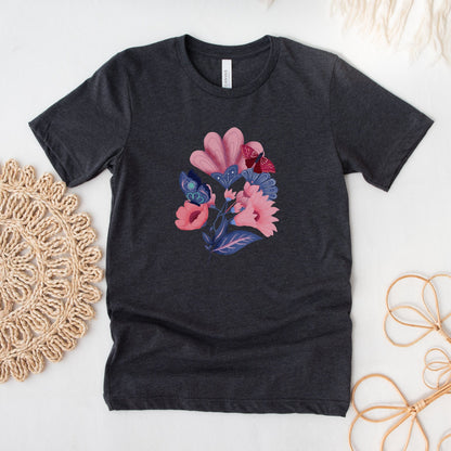 Bloom and Flutter Harmony Soft Breathable Flowers T-Shirt