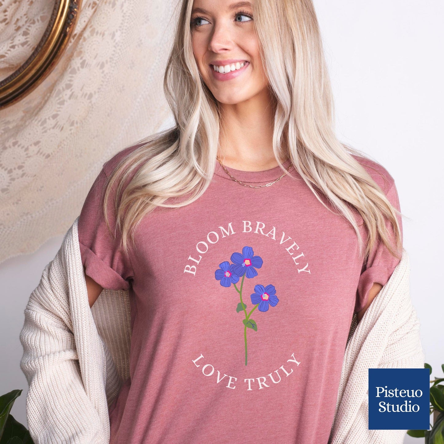 Bloom Bravely Love Truely Pastel Soft Breathable T-Shirt