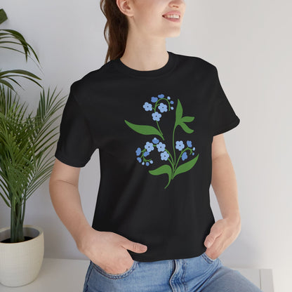 Blue Delights Soft Breathable Flowers T-Shirt