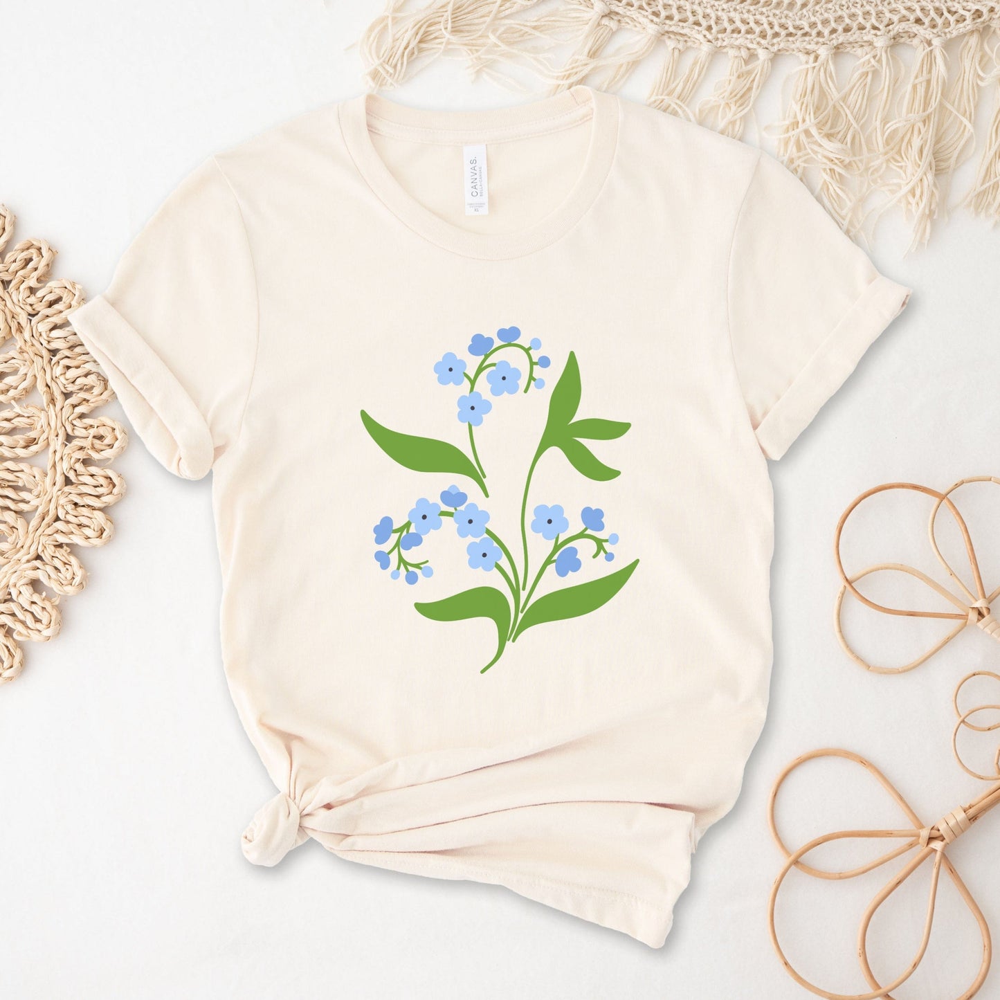 Blue Delights Soft Breathable Flowers T-Shirt