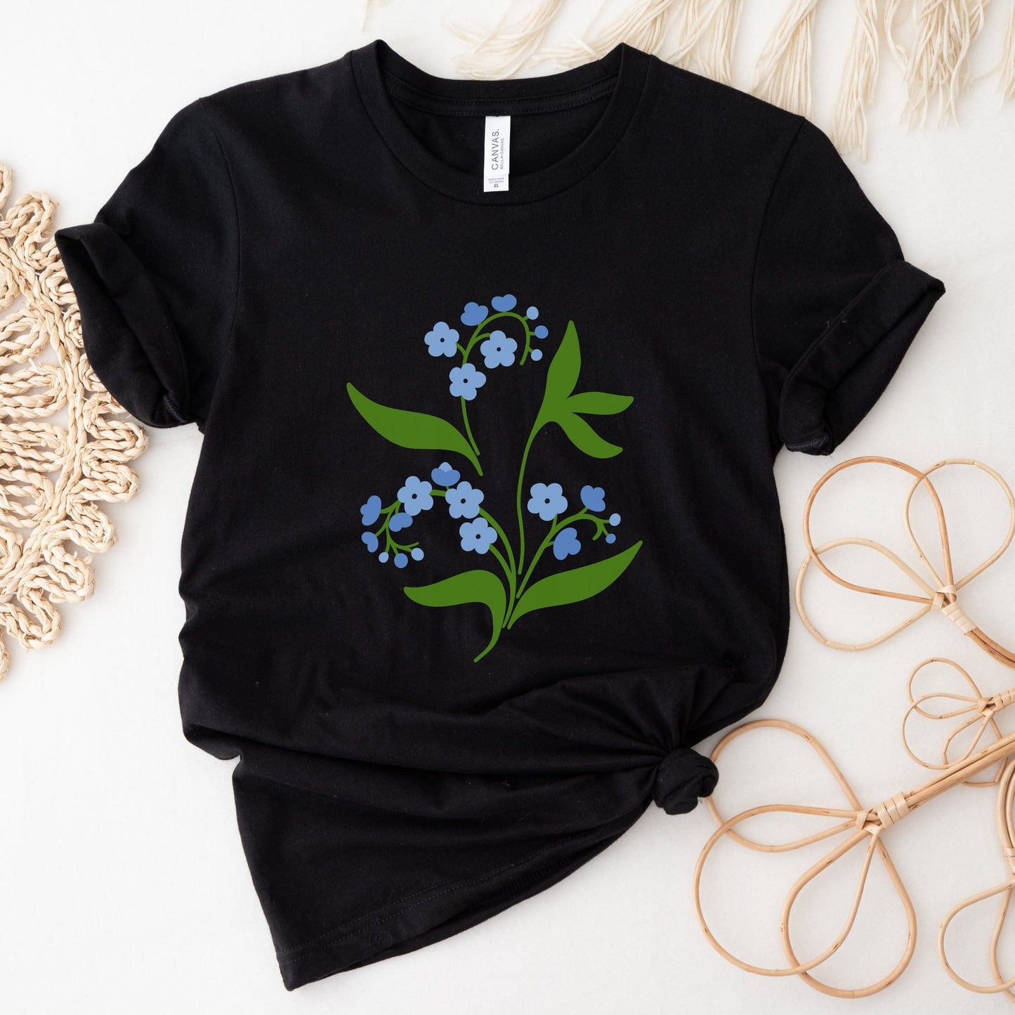 Blue Delights Soft Breathable Flowers T-Shirt