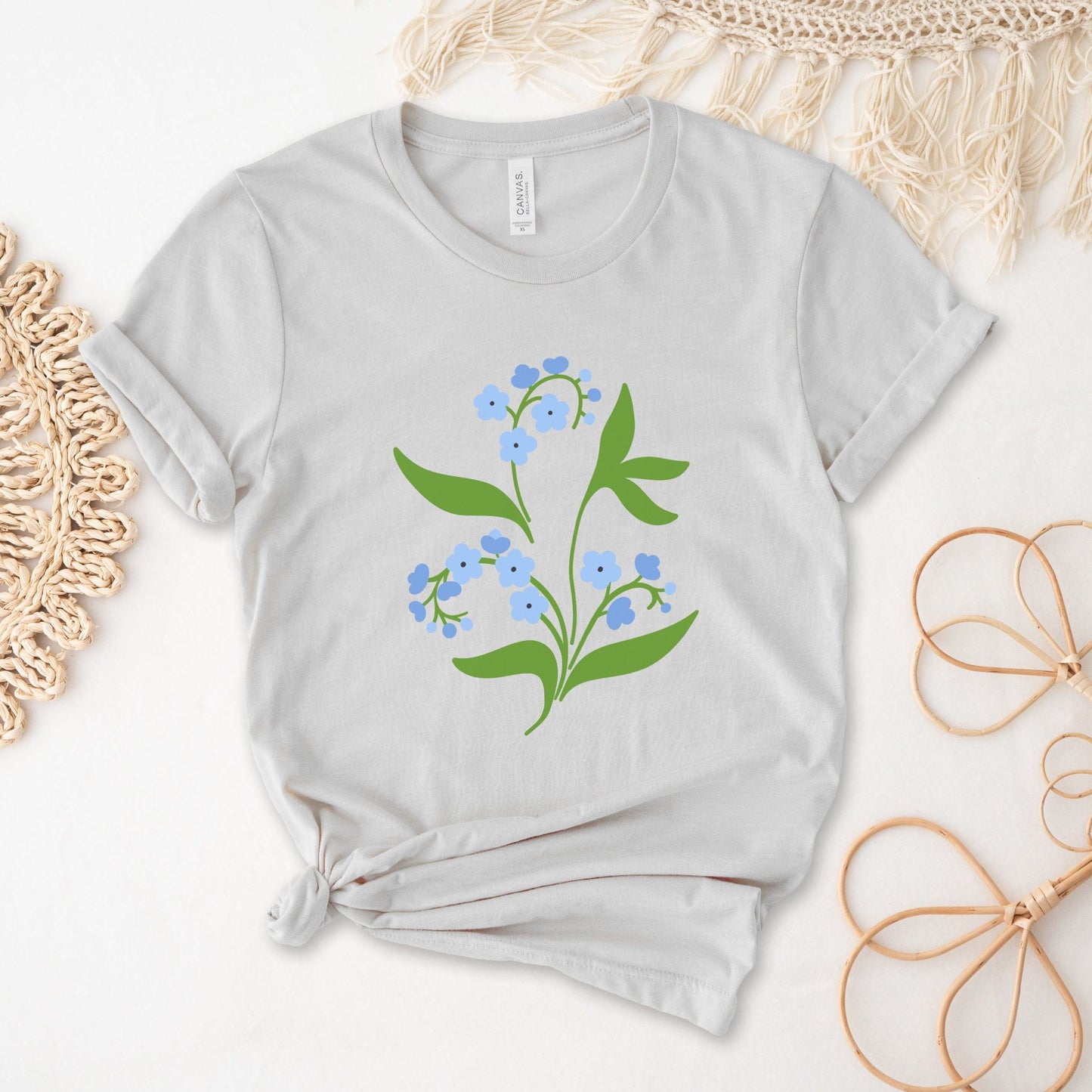 Blue Delights Soft Breathable Flowers T-Shirt