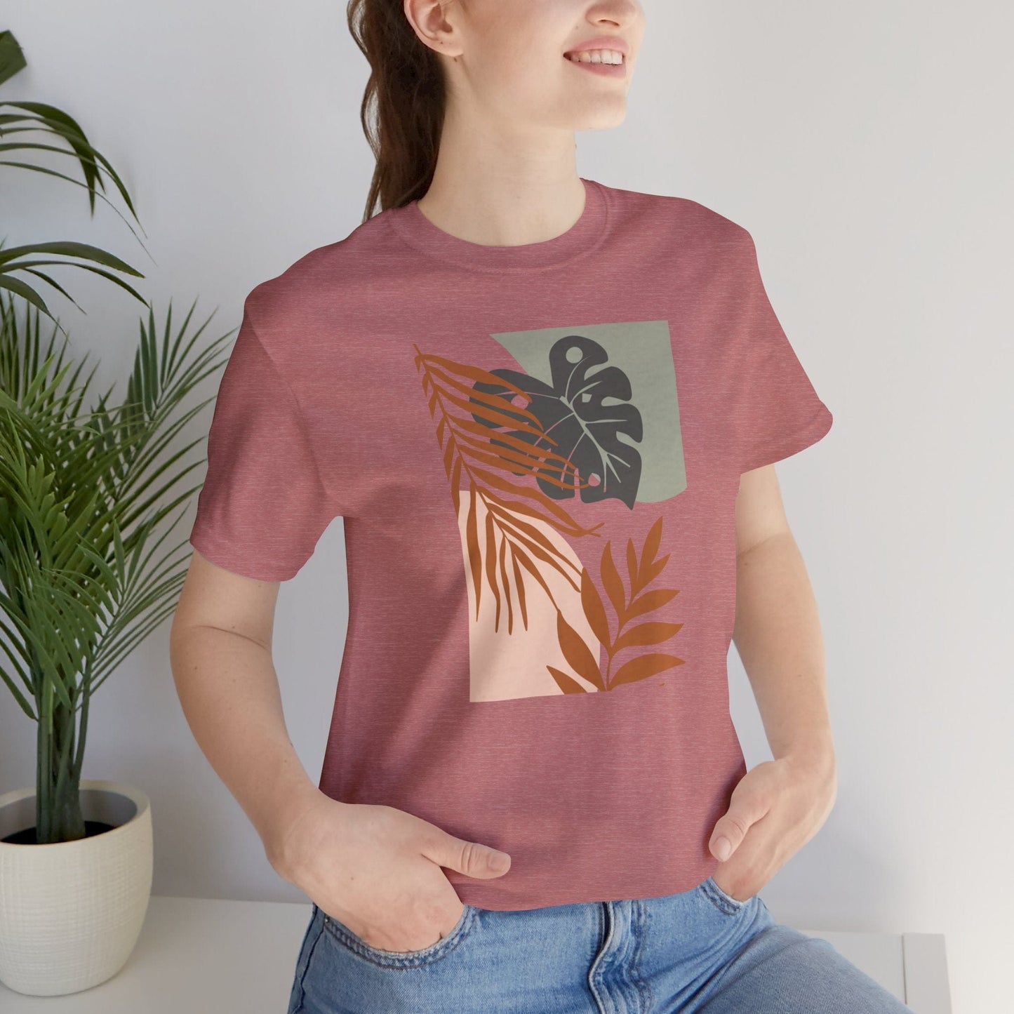 Bohemian Leaf Harmony Soft Breathable Flowers T-Shirt