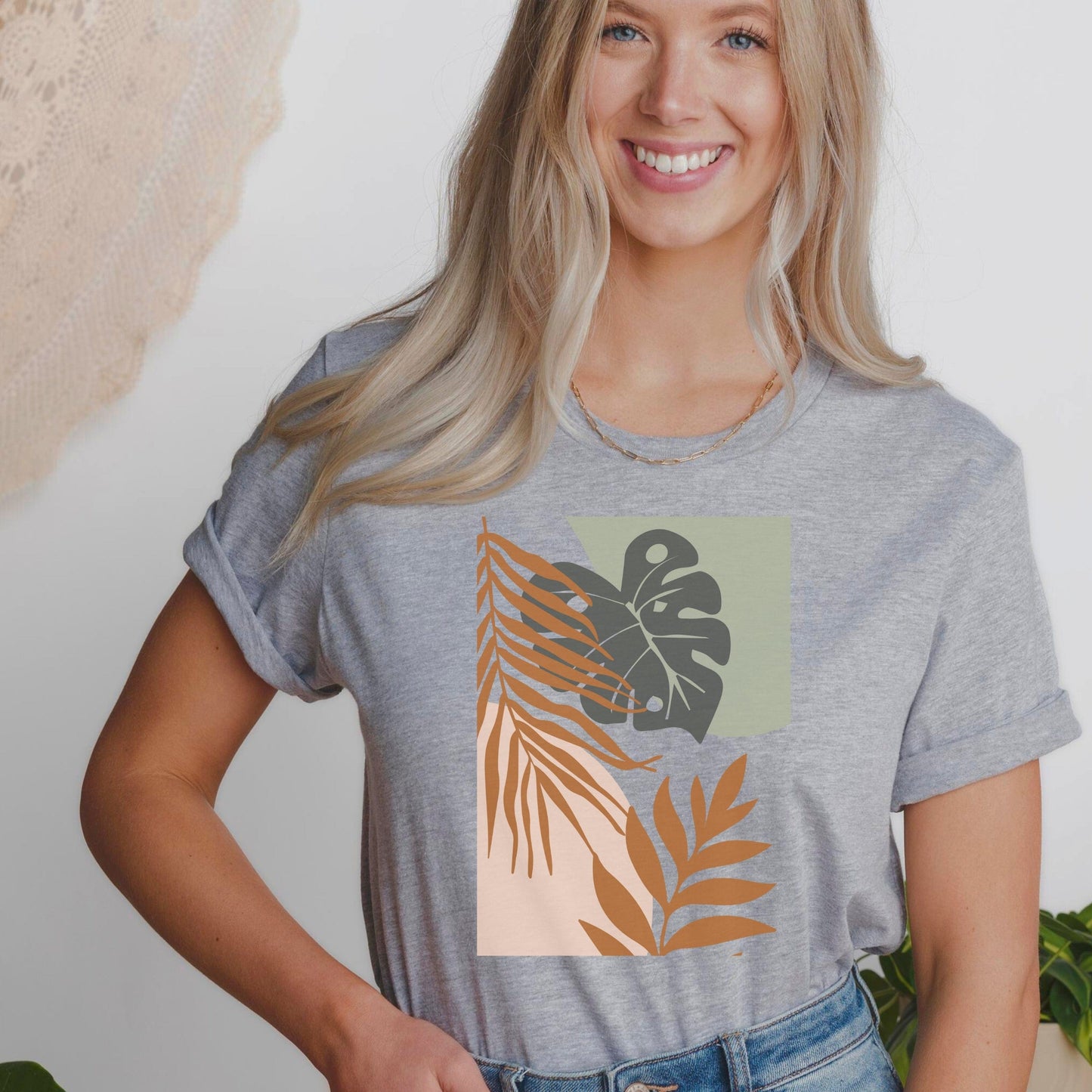 Bohemian Leaf Harmony Soft Breathable Flowers T-Shirt