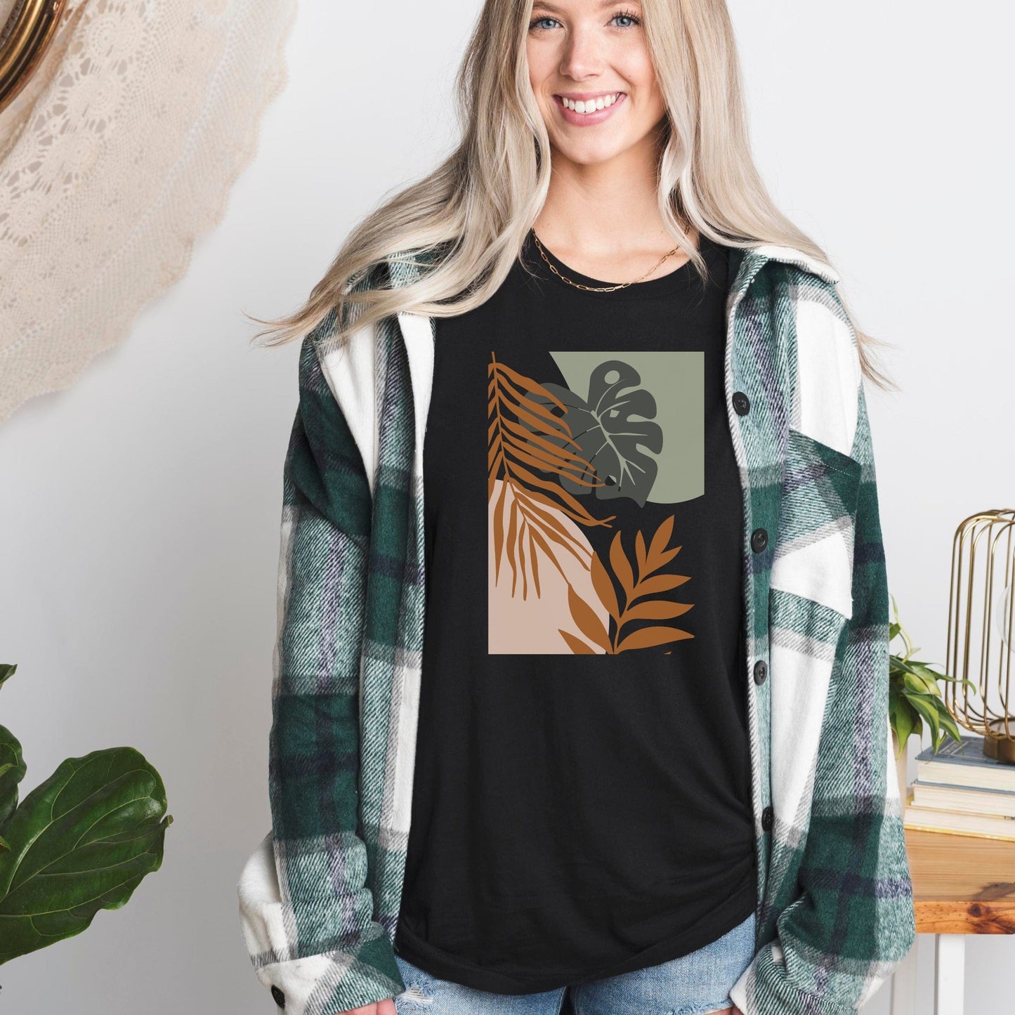 Bohemian Leaf Harmony Soft Breathable Flowers T-Shirt