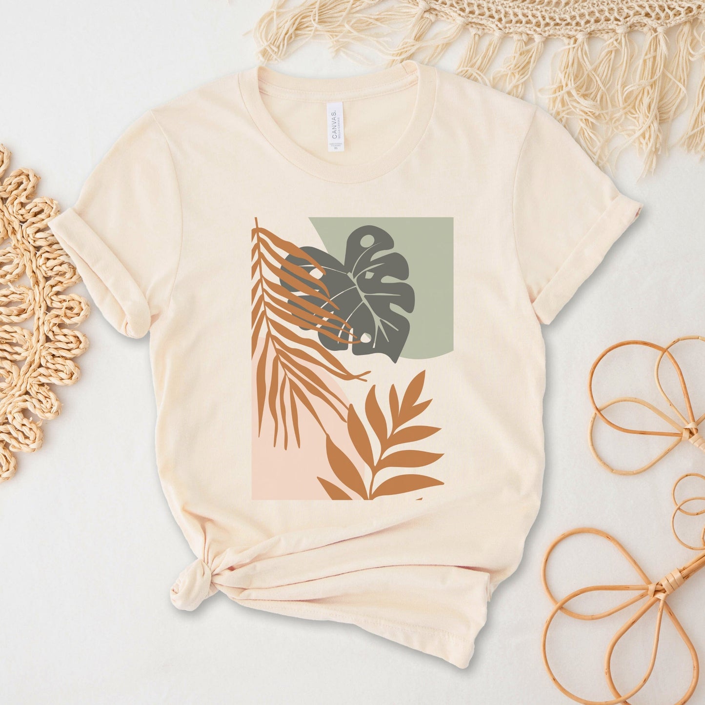 Bohemian Leaf Harmony Soft Breathable Flowers T-Shirt