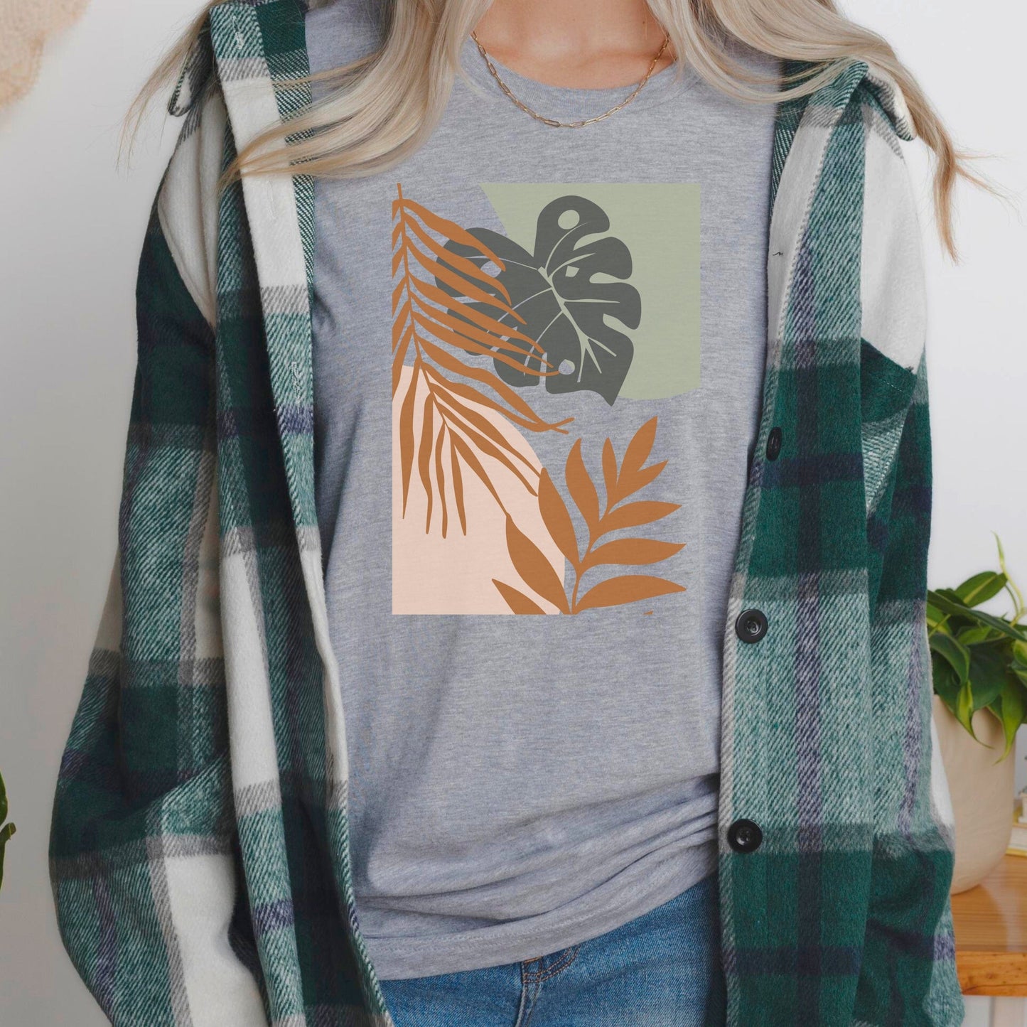 Bohemian Leaf Harmony Soft Breathable Flowers T-Shirt