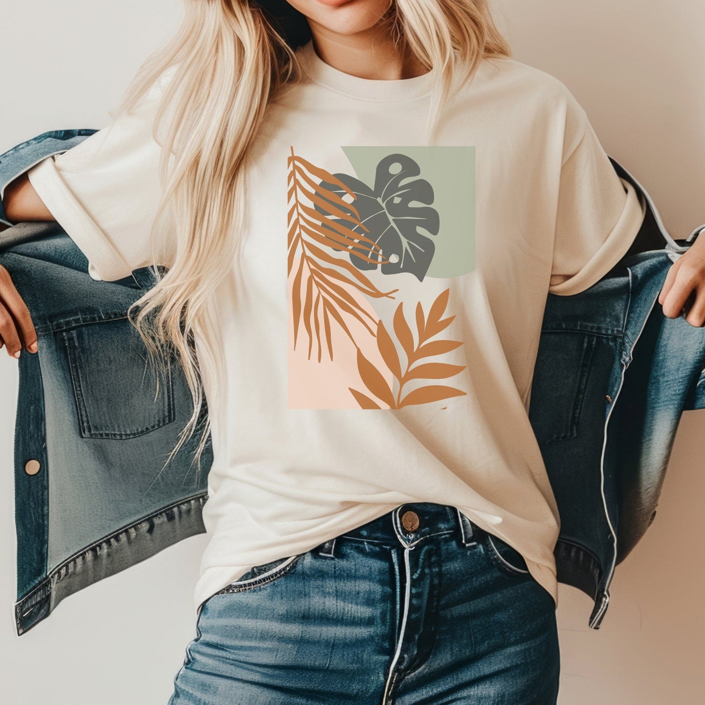 Bohemian Leaf Harmony Soft Breathable Flowers T-Shirt