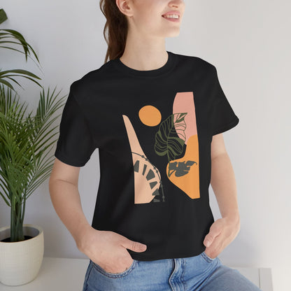 Boho Leaf At Sunset Soft Breathable Flowers T-Shirt