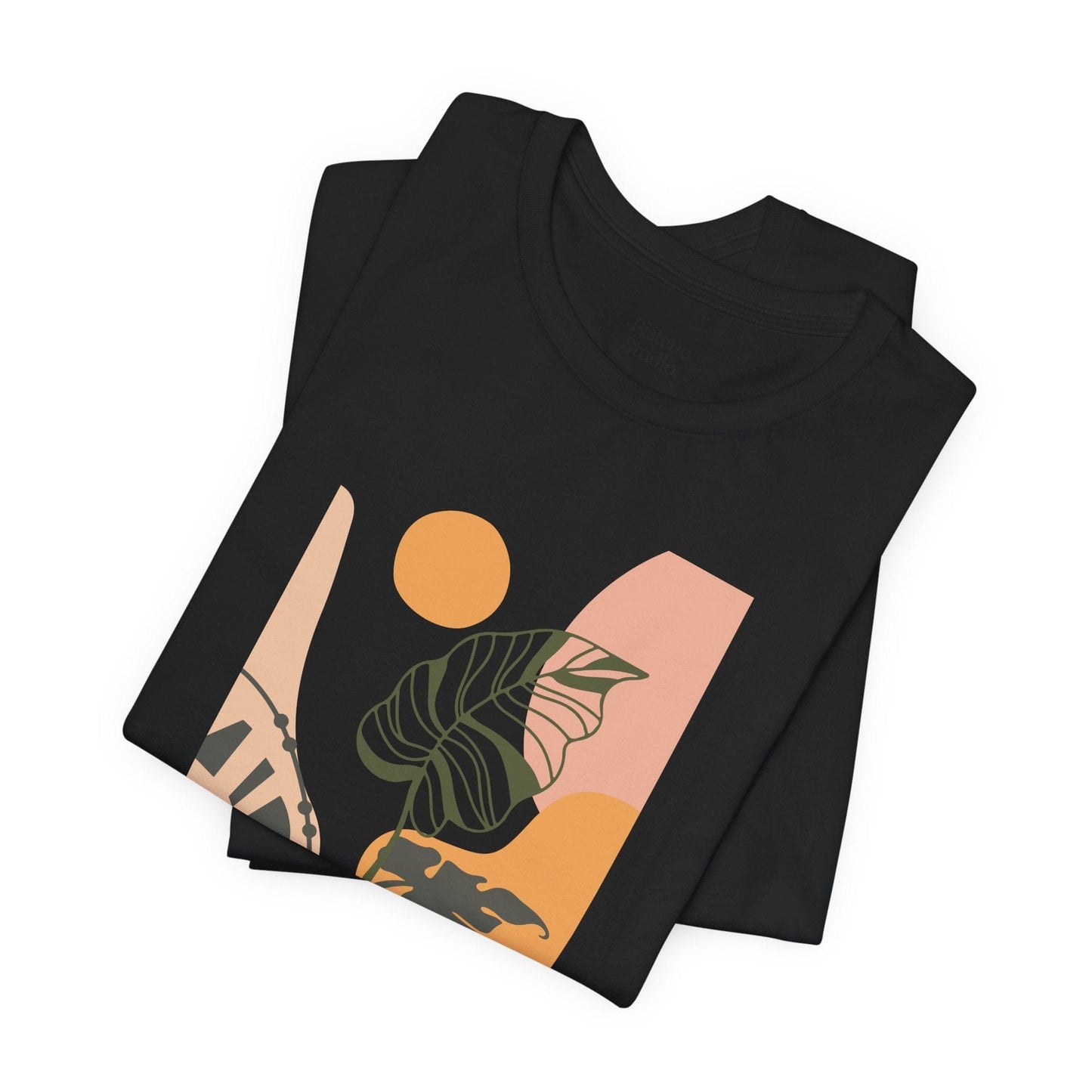 Boho Leaf At Sunset Soft Breathable Flowers T-Shirt