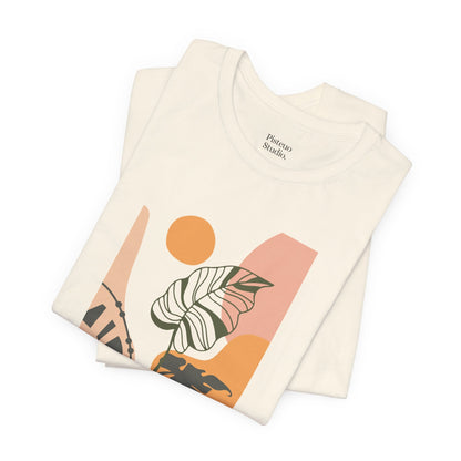 Boho Leaf At Sunset Soft Breathable Flowers T-Shirt