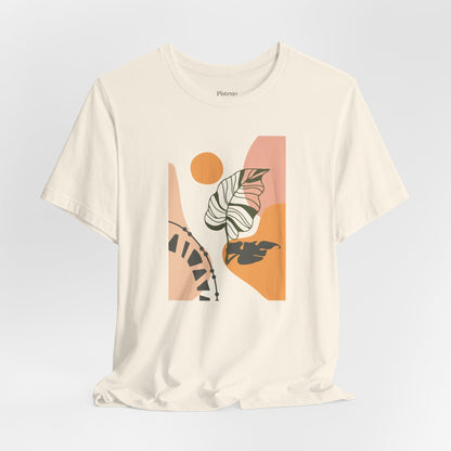 Boho Leaf At Sunset Soft Breathable Flowers T-Shirt