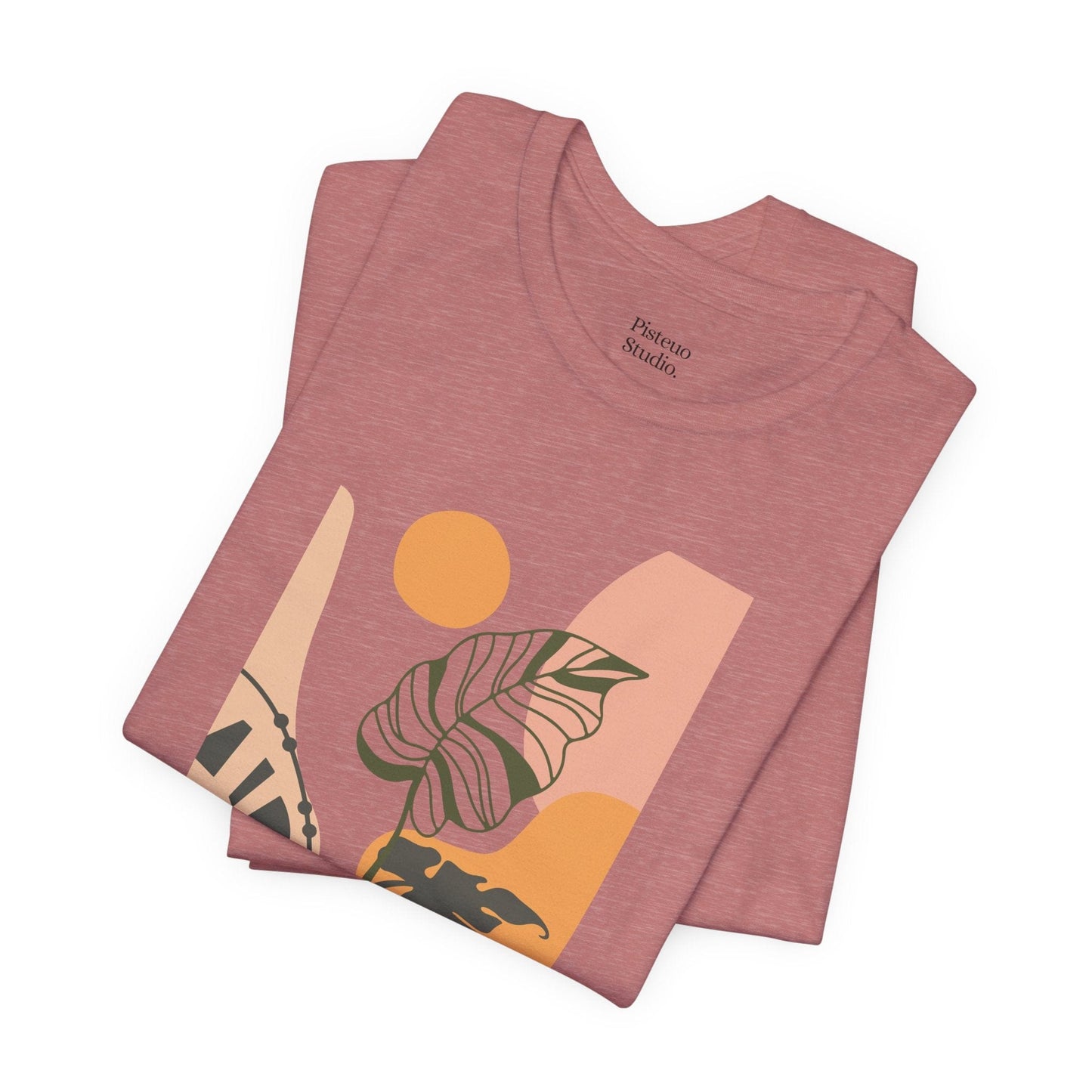 Boho Leaf At Sunset Soft Breathable Flowers T-Shirt