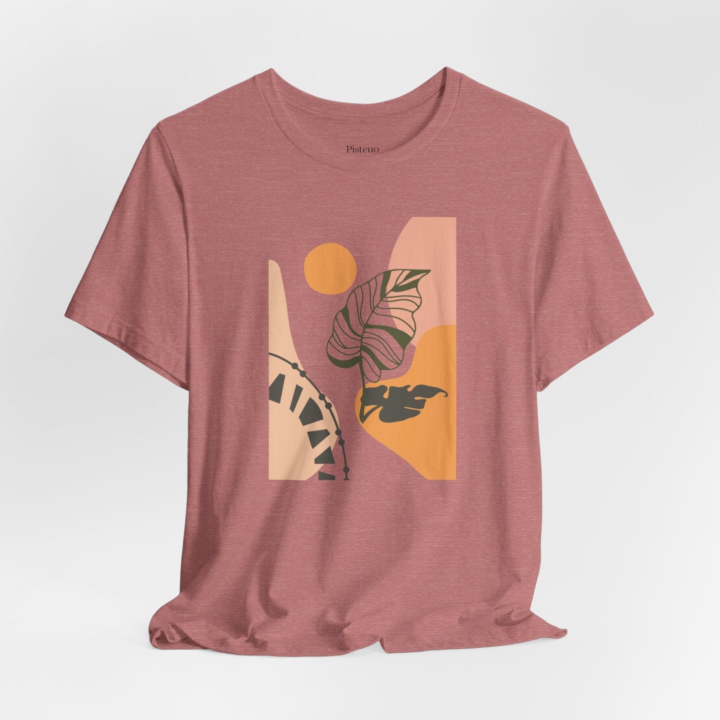 Boho Leaf At Sunset Soft Breathable Flowers T-Shirt