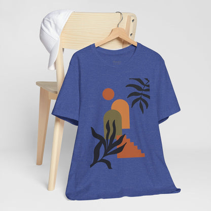 Earthly Mediterranean Doors & Stairs Soft Breathable Flowers T-Shirt