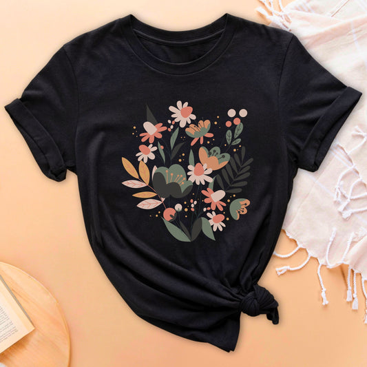 Floral Cascade Soft Breathable T-Shirt