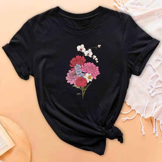 Floral Medley Bouquet Soft Breathable T-Shirt