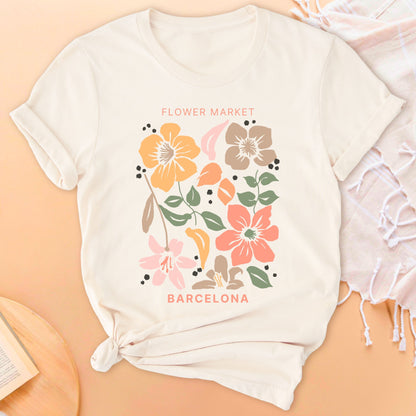 Flower Market Barcelona Soft Breathable T-Shirt