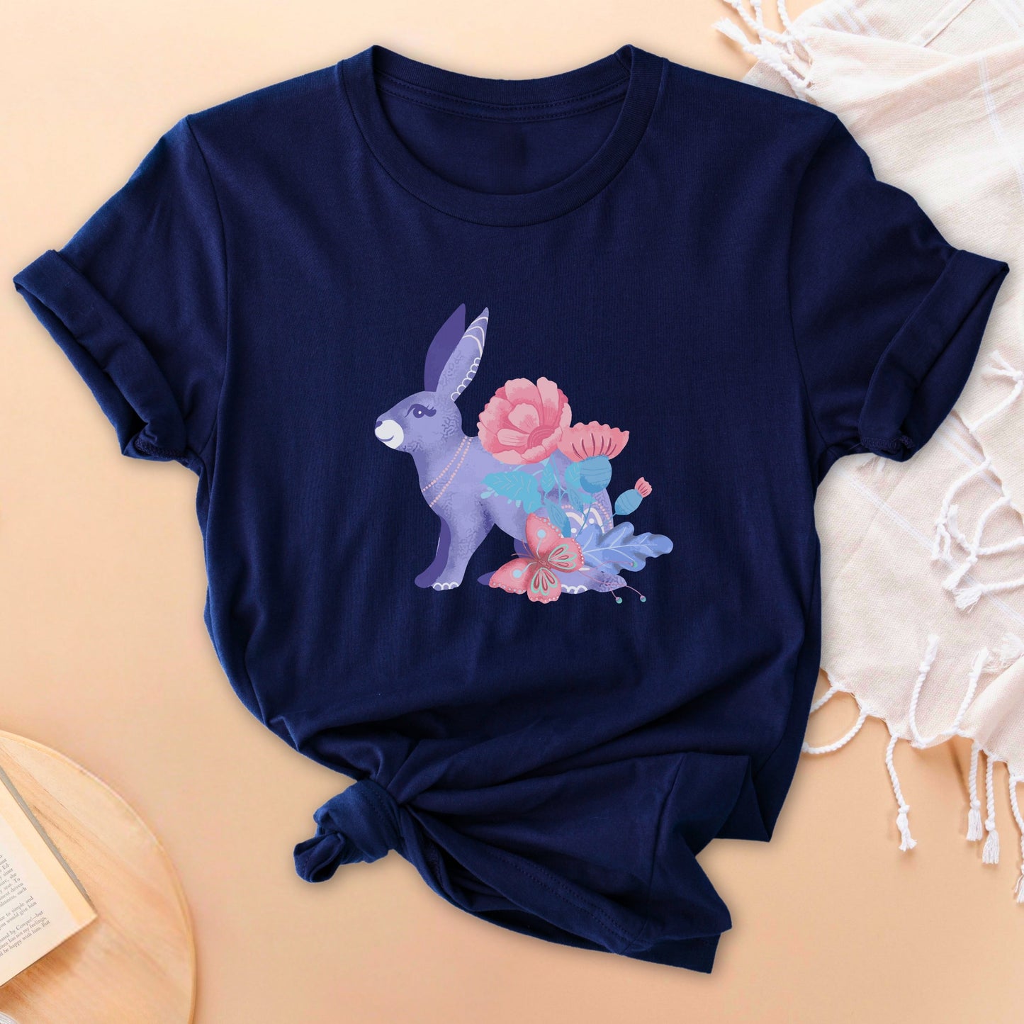 Folk Art Garden Rabbit Soft Breathable T-Shirt