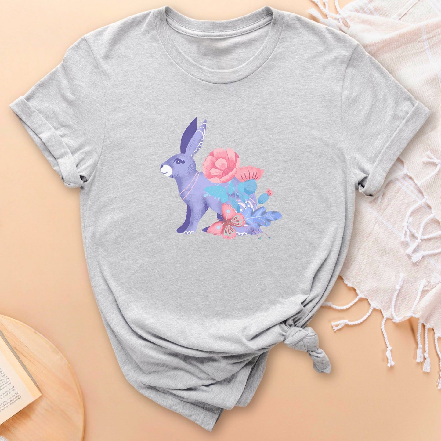 Folk Art Garden Rabbit Soft Breathable T-Shirt