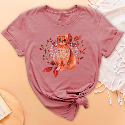 Folk Art Tangerine Whiskers Soft Breathable T-Shirt