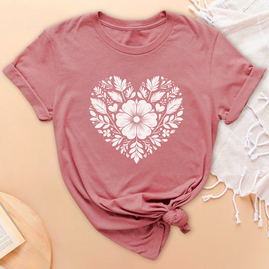 Petal Heart Soft Breathable T-Shirt